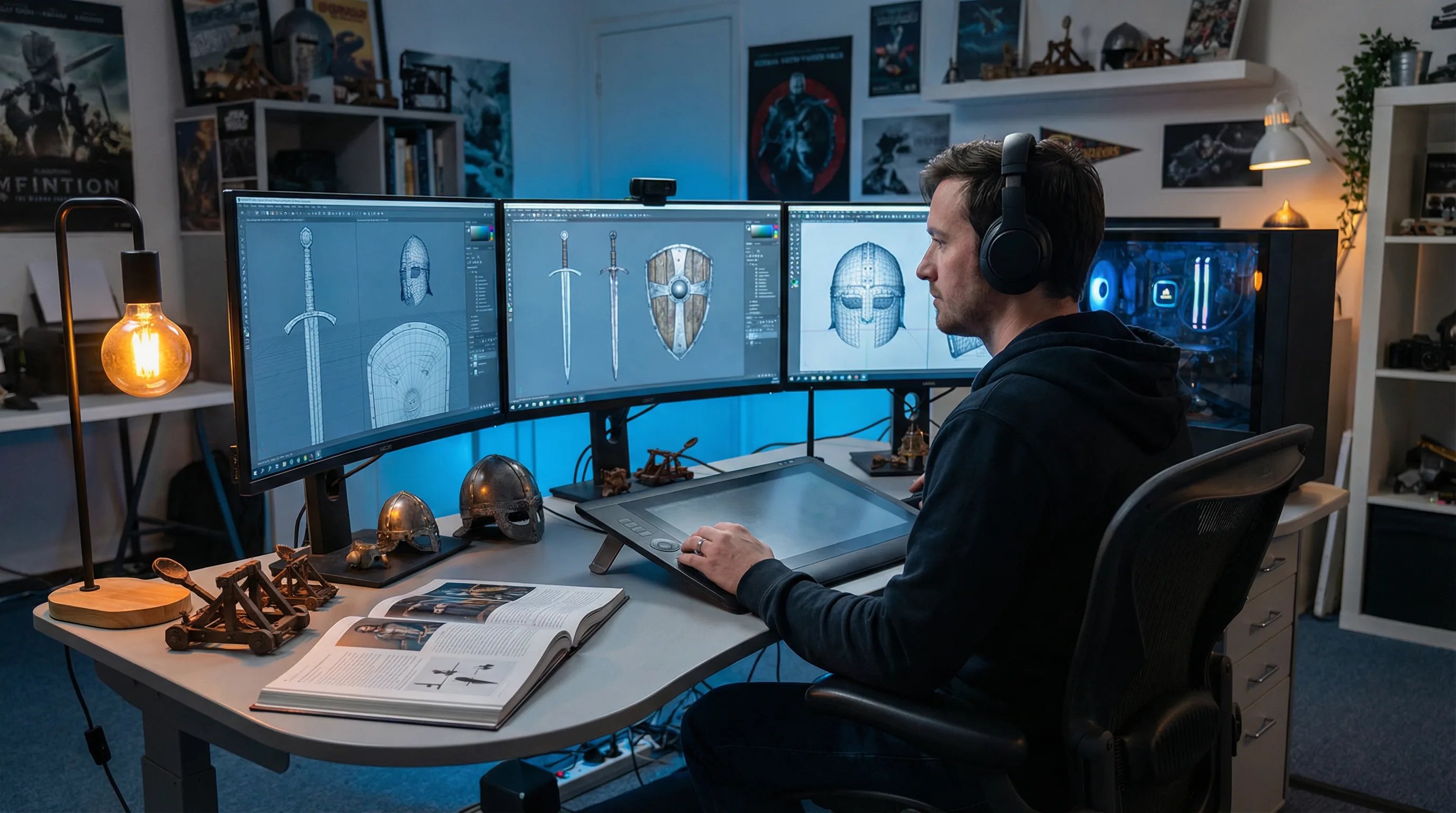 科幻头盔数字建模道具